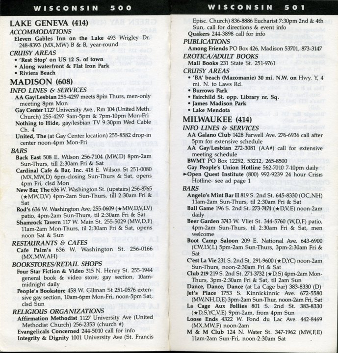 Bob Damron Guide, 1990