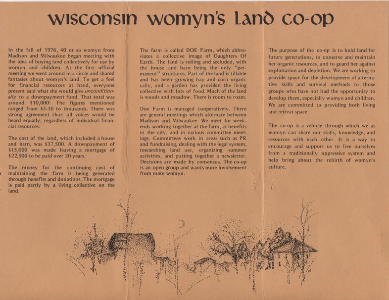 Wisconsin Womyn's Land Co-op-- Organizations in History of Gay & Lesbian  Life, Wisconsin